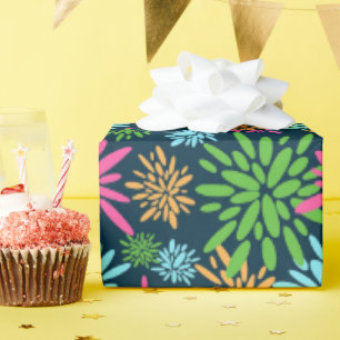Abstract Colourful Fireworks Flowers Wrapping Pape Paper