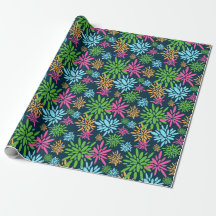 Abstract Colourful Fireworks Flowers Wrapping Pape