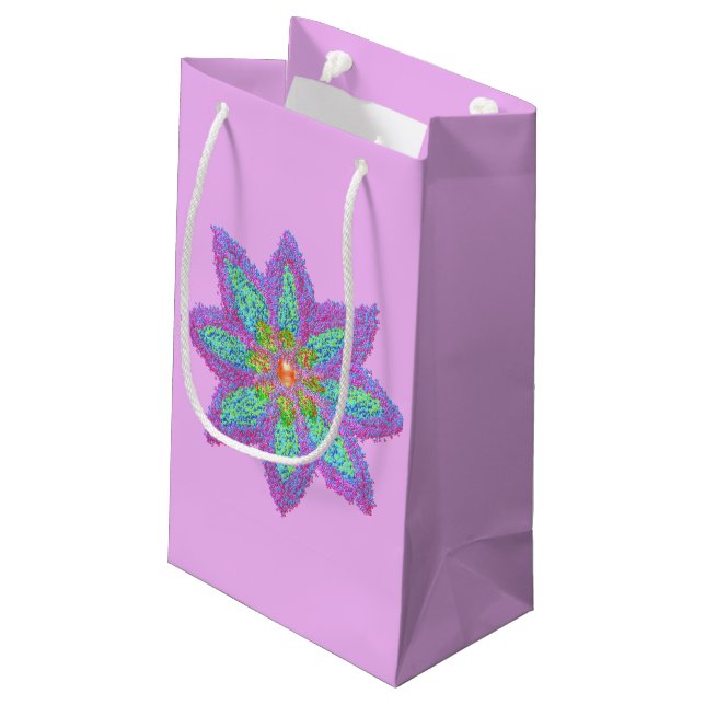 Abstract colourful flower Eid Small Gift Bag (Back Angled)