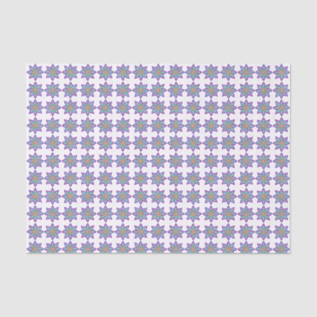 Abstract colourful flower Eid Tissue Paper (Front)