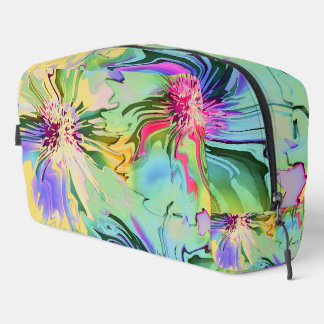 Abstract colourful flowers cosmetic bag