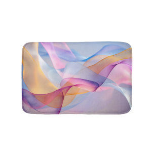 Abstract Colourful Flowing Ribbons Bath Mat