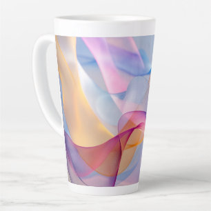 Abstract Colourful Flowing Ribbons Latte Mug