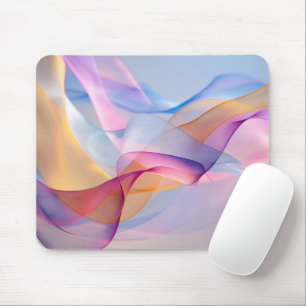 Abstract Colourful Flowing Ribbons Mouse Pad
