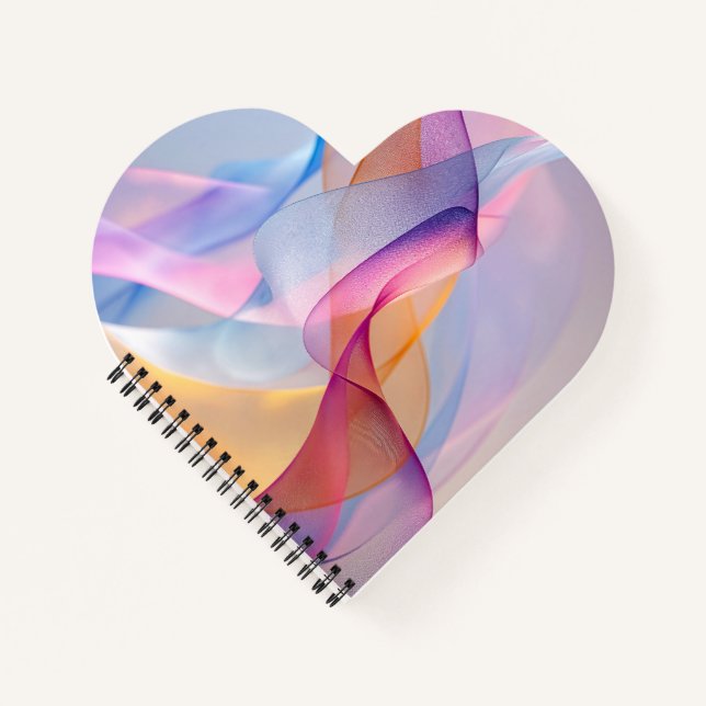 Abstract Colourful Flowing Ribbons Notebook (Front)
