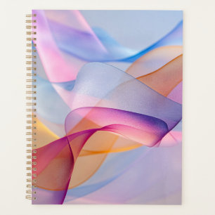 Abstract Colourful Flowing Ribbons Planner