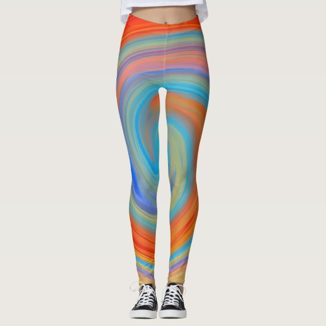 Abstract Colourful Fractal Pattern #6 Leggings (Front)