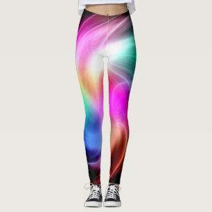 Abstract Colourful Fractal Pattern Leggings
