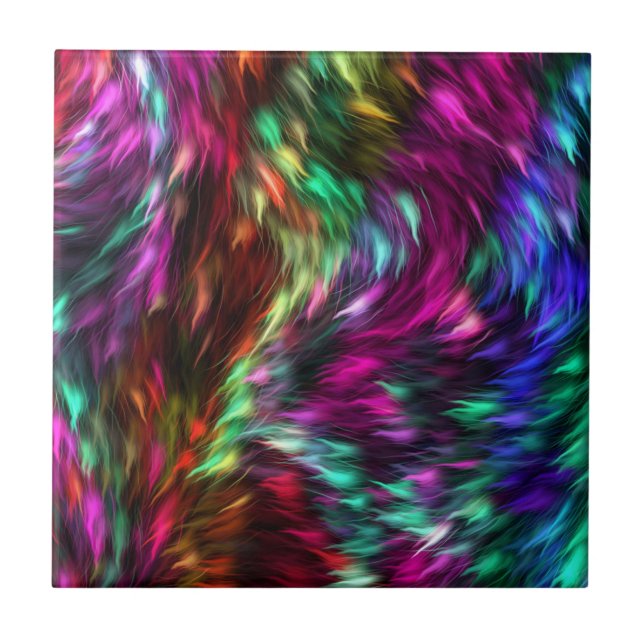 Abstract Colourful Fur Background-24605 Ceramic Tile (Front)