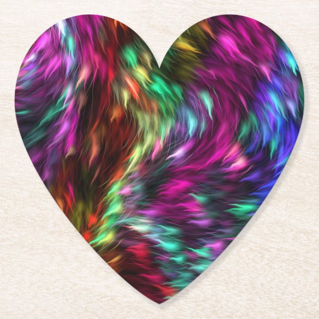 Abstract Colourful Fur Background-24605 Paper Coaster (Front)