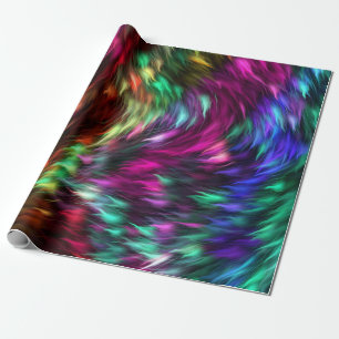Abstract Colourful Fur Prismatic Background-24605 Wrapping Paper