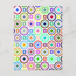 Abstract Colourful Geometric Circles Holiday Postcard