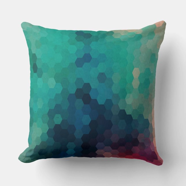 Abstract Colourful Geometric Digital Collage 3 Cushion (Front)