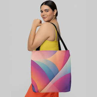 Abstract colourful geometric gradients tote bag