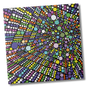 Abstract Colourful Geometric Modern Circles Patter Ceramic Tile