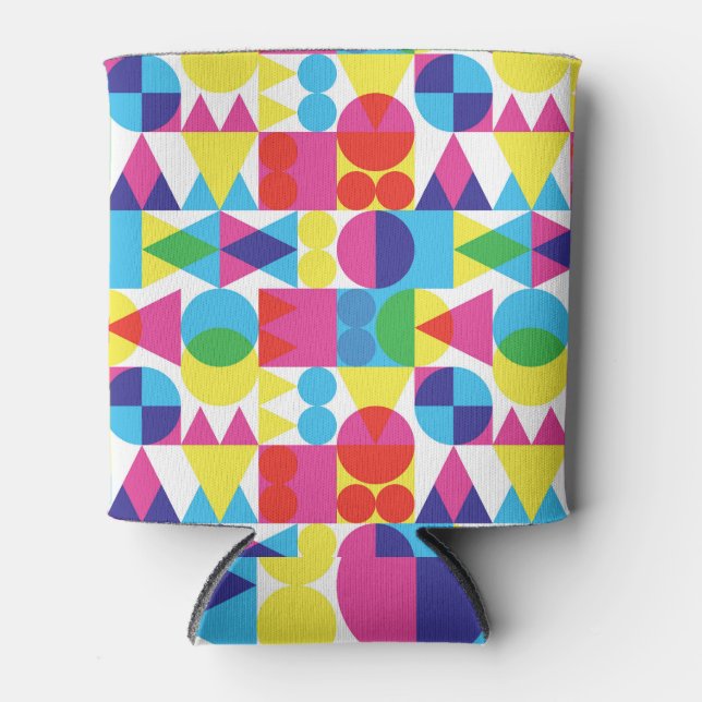Abstract colourful geometric pattern design. can cooler (Front)