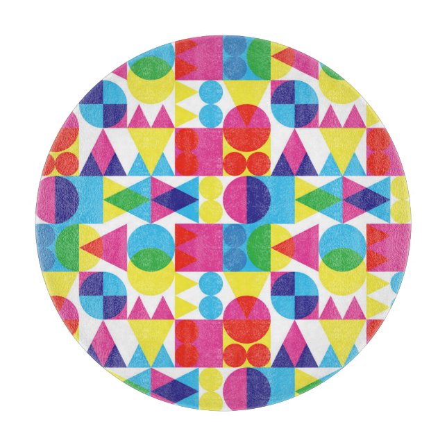 Abstract colourful geometric pattern design. cutting board (Front)