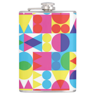 Abstract colourful geometric pattern design. hip flask