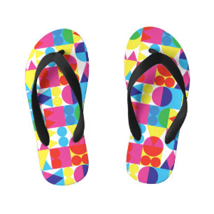 Abstract colourful geometric pattern design. kid's thongs
