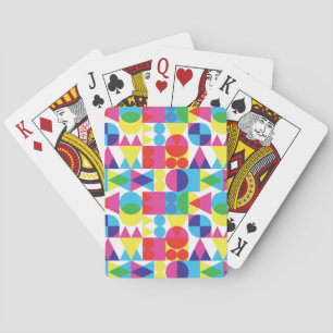 Abstract colourful geometric pattern design. playing cards