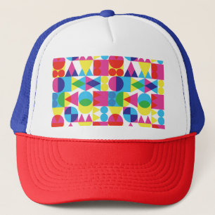 Abstract colourful geometric pattern design. trucker hat