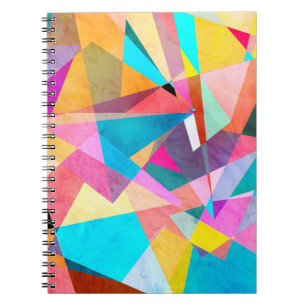 Abstract Colourful Geometric Watercolor Background Notebook