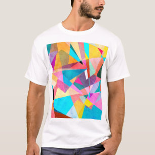 Abstract Colourful Geometric Watercolor Background T-Shirt