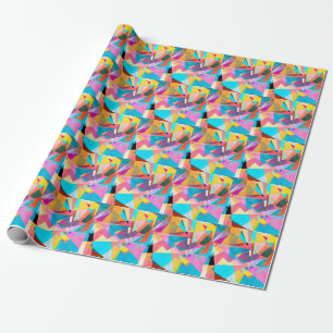 Abstract Colourful Geometric Watercolor Background Wrapping Paper