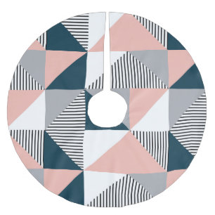 Abstract colourful geometry brushed polyester tree skirt