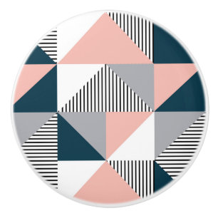 Abstract colourful geometry ceramic knob