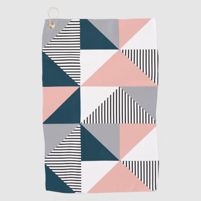 Abstract colourful geometry golf towel (Front)