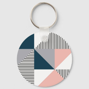 Abstract colourful geometry key ring