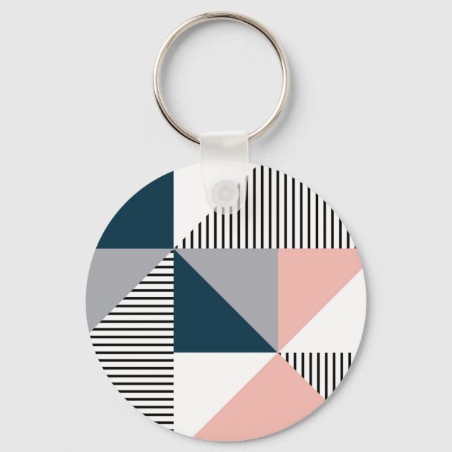Abstract colourful geometry key ring (Front)