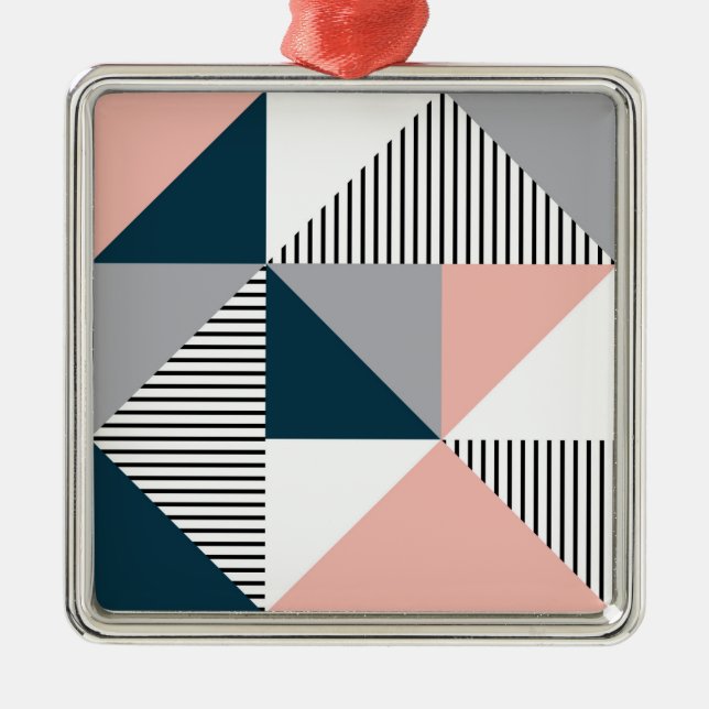 Abstract colourful geometry metal ornament (Front)