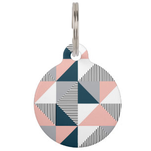 Abstract colourful geometry pet tag