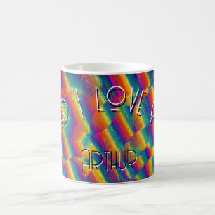 Abstract Colourful glass dad I love you custom Coffee Mug