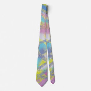 Abstract colourful glass design purple yellow blue tie