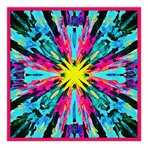 Abstract Colourful Glow Pattern Poster