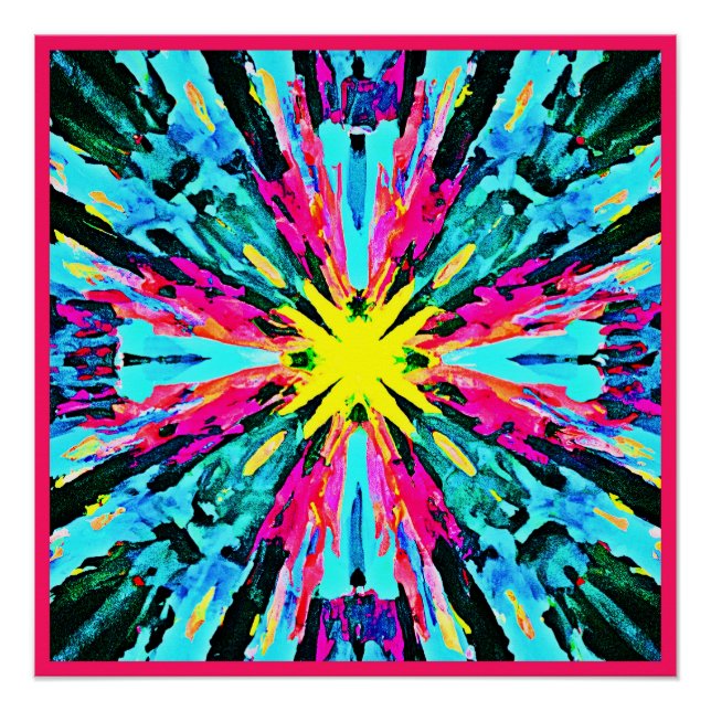 Abstract Colourful Glow Pattern Poster (Front)