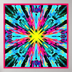 Abstract Colourful Glow Pattern Poster