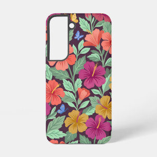 Abstract Colourful Gouache Hibiscus Samsung Cases