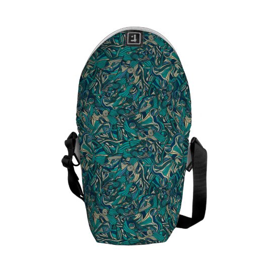 Abstract colourful hand drawn curly pattern design messenger bags