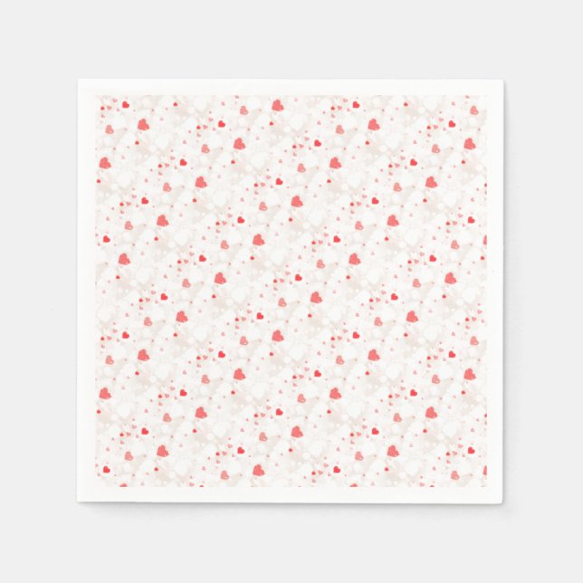 Abstract Colourful Hearts Pattern  Napkin (Front)