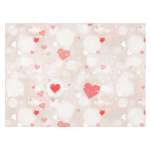 Abstract Colourful Hearts Pattern Tablecloth