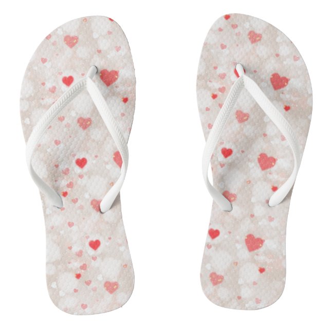 Abstract Colourful Hearts Pattern Thongs (Footbed)