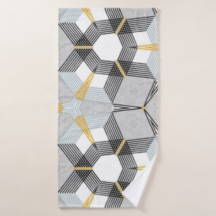 Abstract colourful hexagon square geometric seamle bath towel