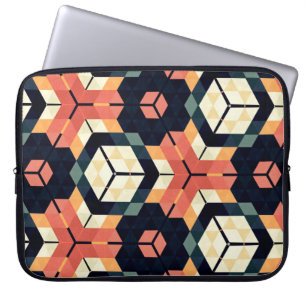 Abstract colourful hexagon square geometric seamle laptop sleeve