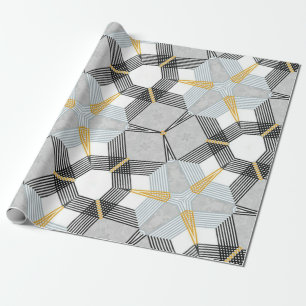 Abstract colourful hexagon square geometric seamle wrapping paper