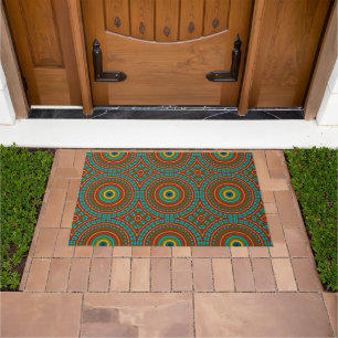  Abstract Colourful Hippie Cool Boho Pattern Triba Doormat