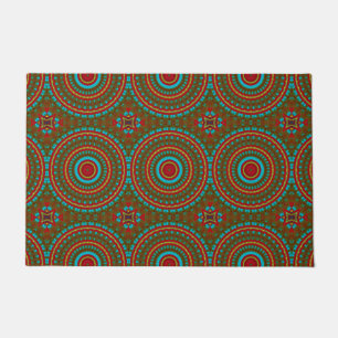  Abstract Colourful Hippie Cool Boho Pattern Triba Doormat